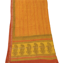 Load image into Gallery viewer, Sanskriti Vintage Dupatta Long Stole Pure Chanderi Silk Yellow Block Printed
