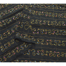 Load image into Gallery viewer, Sanskriti Vintage Dupatta Long Stole Blend Cotton Black Veil Embroidered Scarves
