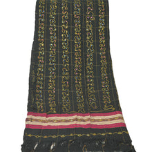 Load image into Gallery viewer, Sanskriti Vintage Dupatta Long Stole Blend Cotton Black Veil Embroidered Scarves
