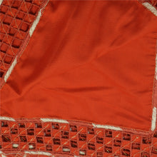 Load image into Gallery viewer, Dupatta Long Stole Satin Orange Hand Beaded Cut Work Shawl
