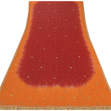 Load image into Gallery viewer, Dupatta Long Stole Pure Georgette Silk Dark Red Hand Beaded
