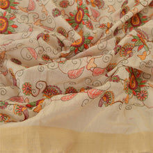 Load image into Gallery viewer, Dupatta Long Stole Art Silk Cream Embroidered Scarves Shawl
