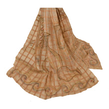 Load image into Gallery viewer, Dupatta Long Stole Pure Silk Brown Painted Woven Scarves Shawl
