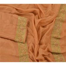 Load image into Gallery viewer, Dupatta Long Stole Pure Silk Saffron Hand Beaded Wrap Scarves
