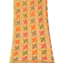Load image into Gallery viewer, Dupatta Long Stole Ooak Cream Hand Embroidered Bagh Phulkari
