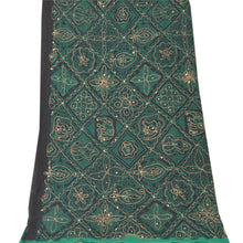 Load image into Gallery viewer, Sanskriti Vintage Dupatta Long Stole Black Pure Cotton Hand Beaded Scarves Shawl
