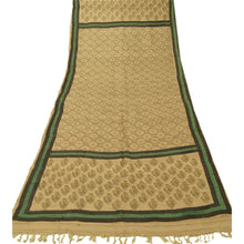 Load image into Gallery viewer, Sanskriti Vinatage Sanskriti Vintage Dupatta Long Stole Handloom Cream Printed Shawl Wrap
