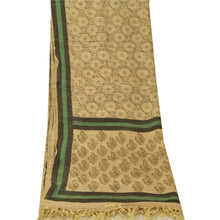 Load image into Gallery viewer, Sanskriti Vinatage Sanskriti Vintage Dupatta Long Stole Handloom Cream Printed Shawl Wrap
