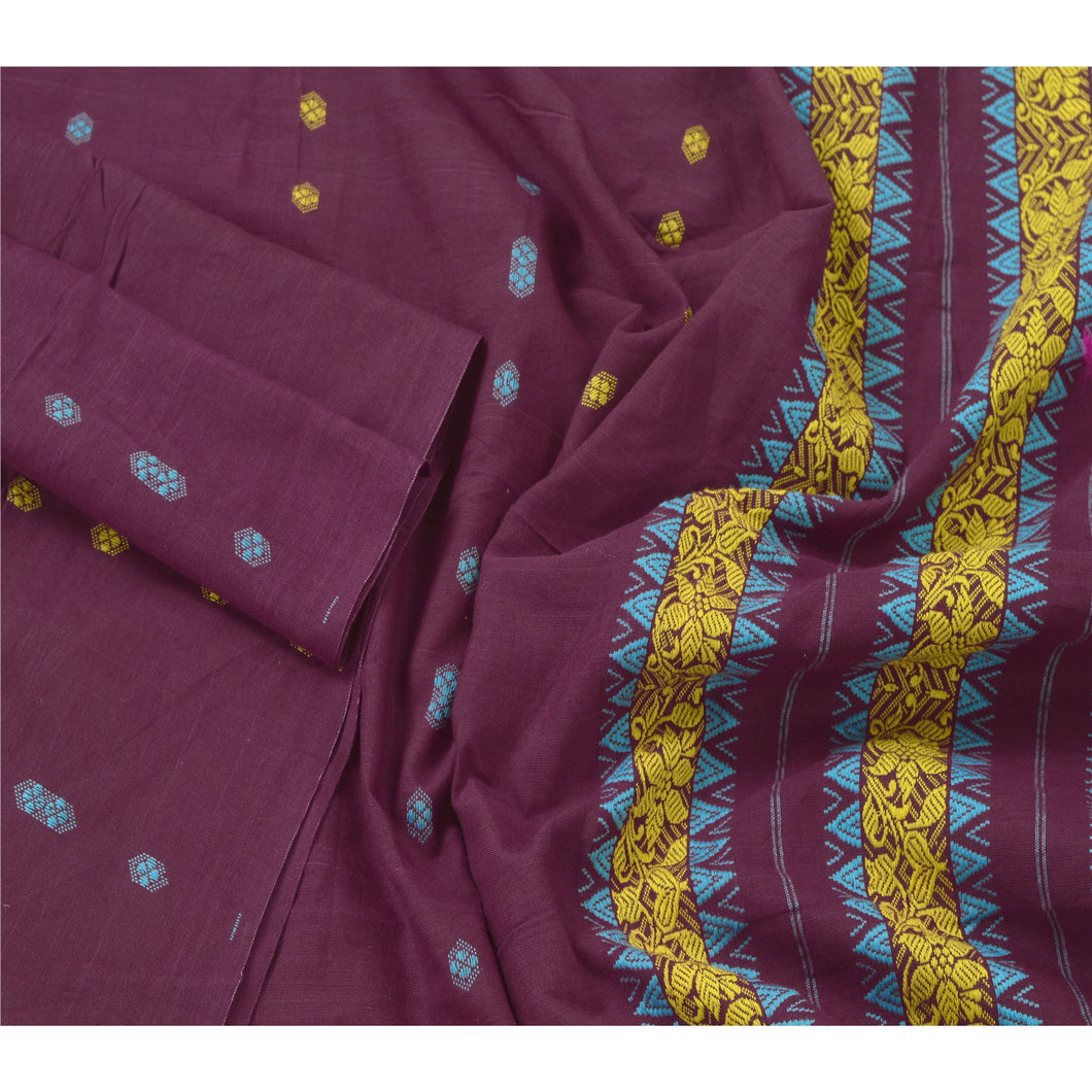 Dupatta Long Stole Cotton Purple Woven Scarves Shawl Veil