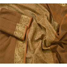 Load image into Gallery viewer, Dupatta Long Stole Pure Cotton Brown Woven Scarves Shawl Veil
