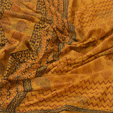 Load image into Gallery viewer, Sanskriti Vintage Dupatta Long Stole Pure Cotton Yellow Block Printed Scarves

