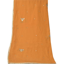Load image into Gallery viewer, Dupatta Long Stole Georgette Hand Beaded Saffron Scarves Shawl
