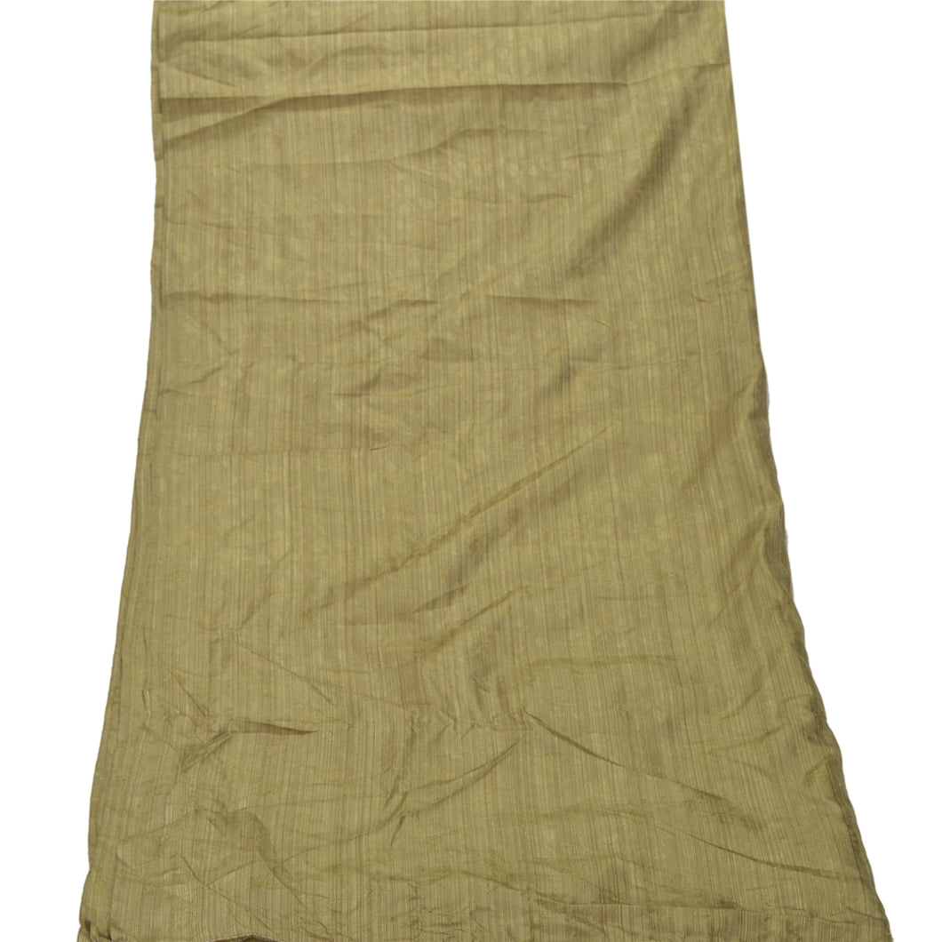 Sanskriti Vintage Dupatta Long Stole Art Silk Green Woven Scarves Hijab Shawl