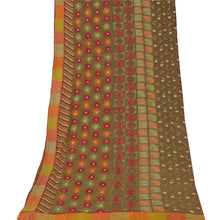 Load image into Gallery viewer, Sanskriti Vintage Dupatta Long Stole Pure Georgette Silk Purple Embroidered Veil
