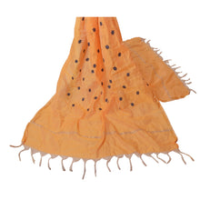 Load image into Gallery viewer, Sanskriti Vintage Dupatta Long Stole Chanderi Silk Yellow Embroidered Hijab Veil
