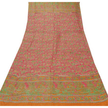Load image into Gallery viewer, Sanskriti Vinatage Dupatta Long Stole Pure Silk Pink Pattachitra Scarves Shawl
