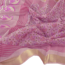 Load image into Gallery viewer, Sanskriti Vinatage Dupatta Long Stole Art Silk Pink Printed Scarves Hijab Scarves
