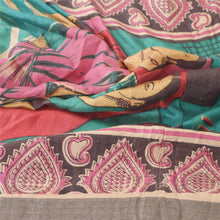 Load image into Gallery viewer, Sanskriti Vintage Dupatta Long Stole Pure Woolen Green Shawl Printed Scarves
