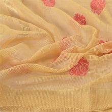 Load image into Gallery viewer, Sanskriti Vinatage Sanskriti Vintage Dupatta Long Stole Art Silk Beige Embroidered Woven Shawl Veil
