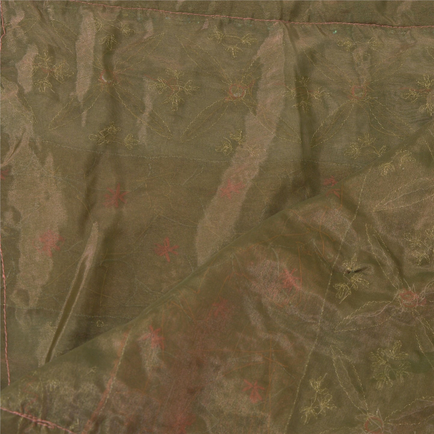 Санскритская винтажная дупатта длинная вуаль из искусственного шелка персикового цвета с бисером ручной работы