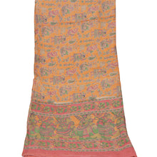 Load image into Gallery viewer, Sanskriti Vintage Dupatta Long Stole Pure Silk Pattachitra Orange Scarves Shawl
