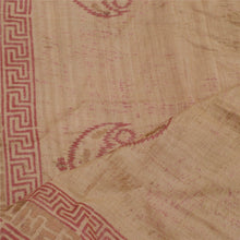 Load image into Gallery viewer, Sanskriti Vinatage Sanskriti Vintage Dupatta Long Stole Pure Silk Cream Block Printed Scarves Veil
