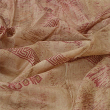 Load image into Gallery viewer, Sanskriti Vinatage Sanskriti Vintage Dupatta Long Stole Pure Silk Cream Block Printed Scarves Veil
