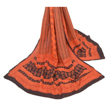 Load image into Gallery viewer, Sanskriti Vinatage Sanskriti Vintage Dupatta Long Stole Pure Silk Peach Block Printed Scarves Veil

