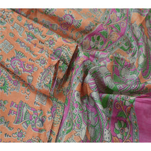 Load image into Gallery viewer, Sanskriti Vintage Dupatta Long Stole Pure Silk Peach Pattachitra Scarves Shawl
