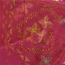 Load image into Gallery viewer, Sanskriti Vinatage Sanskriti Vintage Dupatta Long Stole OOAK Pink Art Silk Hand Embroidery Phulkari
