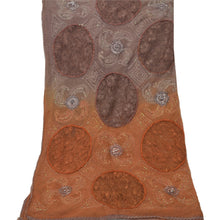 Load image into Gallery viewer, Sanskriti Vinatage Sanskriti Vintage Dupatta Long Stole Pure Chiffon Silk Brown Hand Beaded Veil

