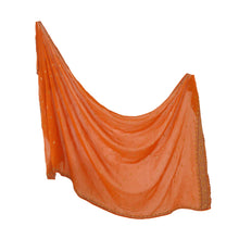 Load image into Gallery viewer, Sanskriti Vinatage Sanskriti Vintage Dupatta Long Stole Pure Greorgette Silk orange Embroidered
