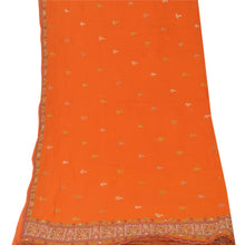Load image into Gallery viewer, Sanskriti Vinatage Sanskriti Vintage Dupatta Long Stole Pure Greorgette Silk orange Embroidered
