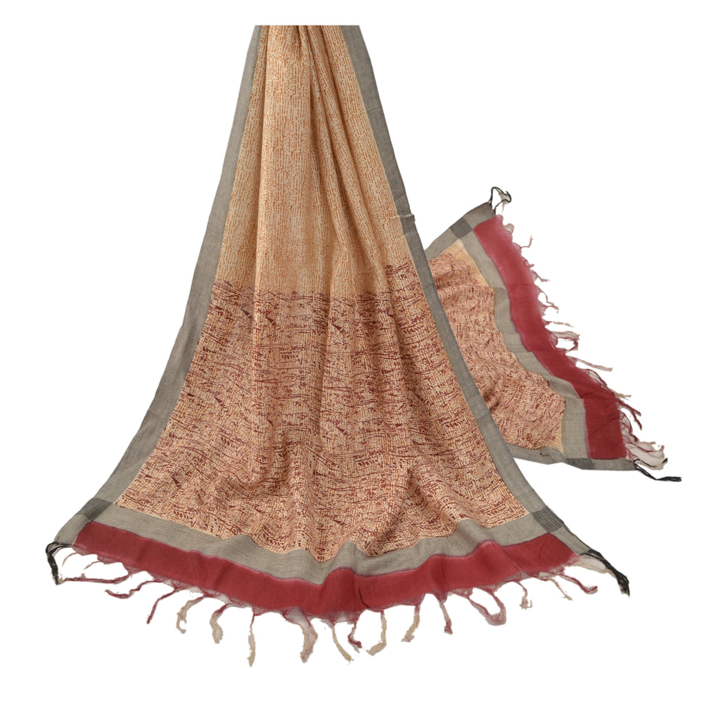 Sanskriti Vintage Dupatta Long Stole Pure Woolen Hijab Printed Wrap Shawl