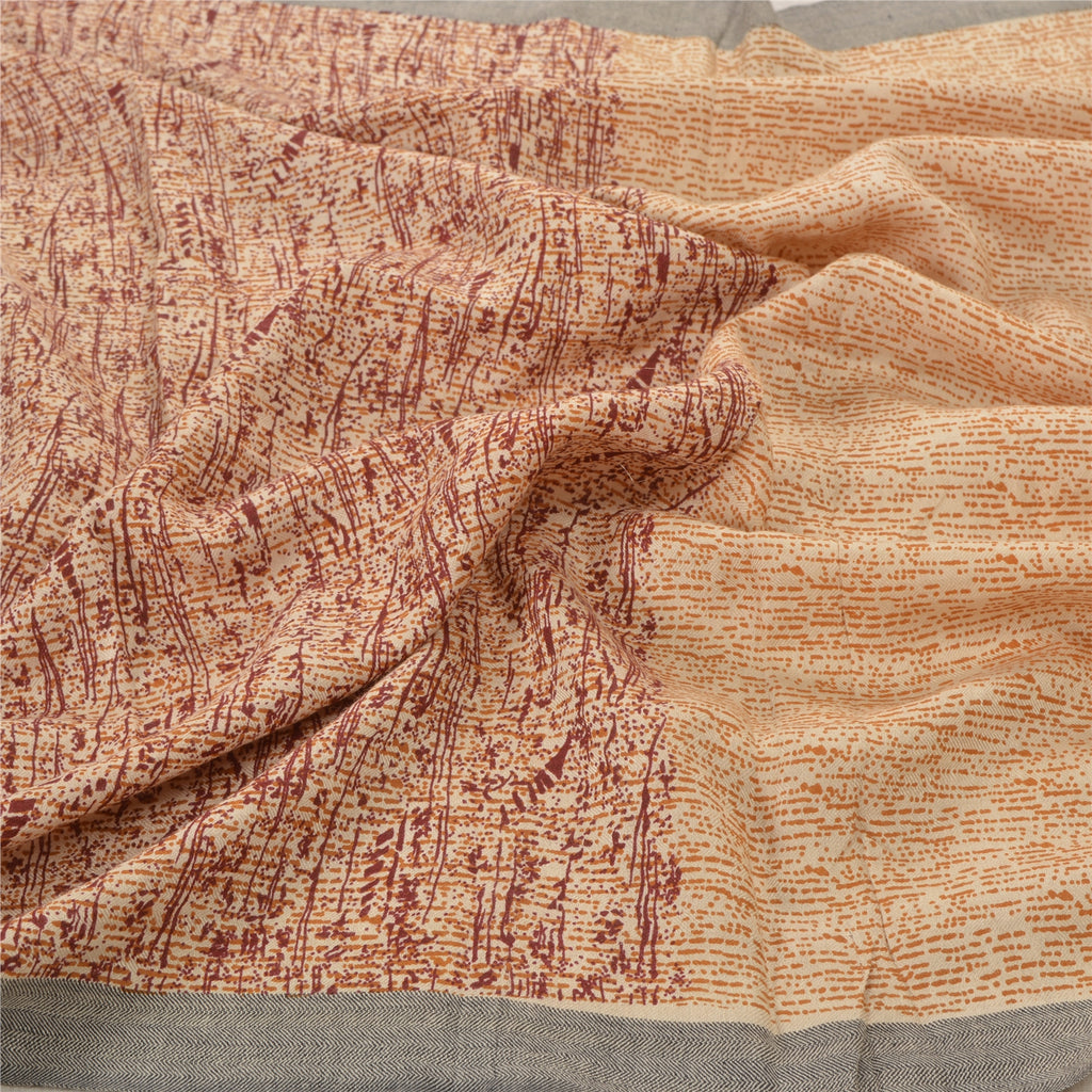 Sanskriti Vintage Dupatta Lang Stola Ren Uld Hijab Trykt Sjal