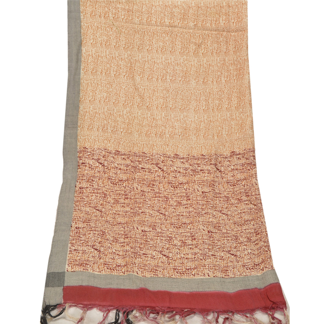 Sanskriti Vintage Dupatta Long Stole Pure Woolen Hijab Printed Wrap Shawl