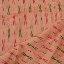 Load image into Gallery viewer, Sanskriti Vinatage Sanskriti Vintage Dupatta Long Stole Pure Silk Peach Woven Patola Ikat Scarves
