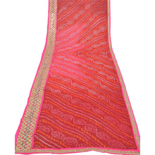 Load image into Gallery viewer, Sanskriti Vintage Dupatta Long Stole Georgette Dark Red Embroidered Bandhani
