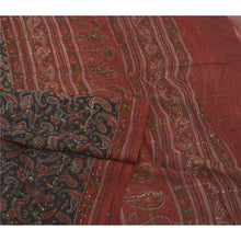 Load image into Gallery viewer, Sanskriti Vintage Dupatta Long Stole Georgette Brick Red Mukesh Work Printed
