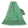 Sanskriti Vintage Dupatta Long Stole Cotton Green Wrap Shawl Woven Scarves
