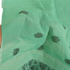 Sanskriti Vintage Dupatta Long Stole Cotton Green Wrap Shawl Woven Scarves