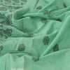 Sanskriti Vintage Dupatta Long Stole Cotton Green Wrap Shawl Woven Scarves