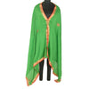 Sanskriti Vintage Dupatta Long Stole Art Silk Green Hand Beaded Woven Scarves