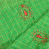Sanskriti Vintage Dupatta Long Stole Art Silk Green Hand Beaded Woven Scarves