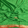 Sanskriti Vintage Dupatta Long Stole Art Silk Green Hand Beaded Woven Scarves