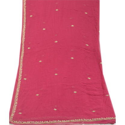 Sanskriti Vintage Purple Long Dupatta Stole Georgette Hand Beaded Wrap Scarves