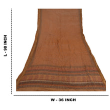 Load image into Gallery viewer, Sanskriti Vintage Dupatta Long Stole Pure Chanderi Silk Brown Block Printed
