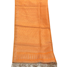 Load image into Gallery viewer, Sanskriti Vintage Dupatta Long Stole Pure Satin Silk Saffron Woven Brocade Hijab

