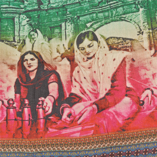 Sanskriti Vintage Dupatta Long Stole Blend Cotton Hijab Digital Printed Shawl