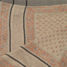 Load image into Gallery viewer, Sanskriti Vintage Dupatta Long Stole Pure Woolen Cream Scarves Printed Shawl

